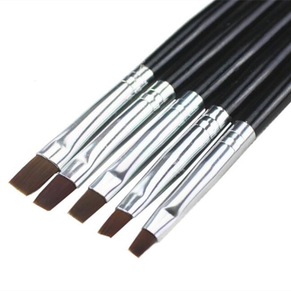 5 kpl Akryyli/UV Harjat kynnet Black