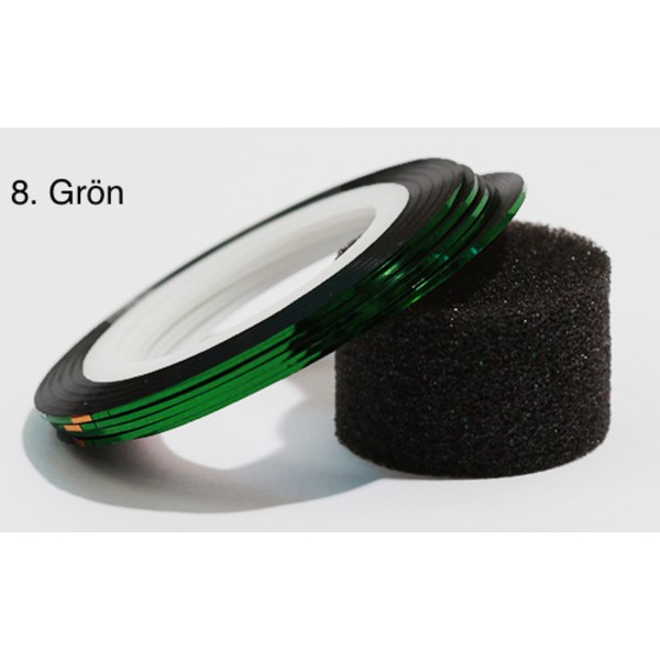 Striping tape , nageltejp , nageldekorationer 20 färger 8. Grön