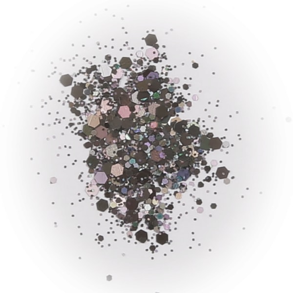 Negleglitter - Mix - Grå regnbue - 8ml - Glitter