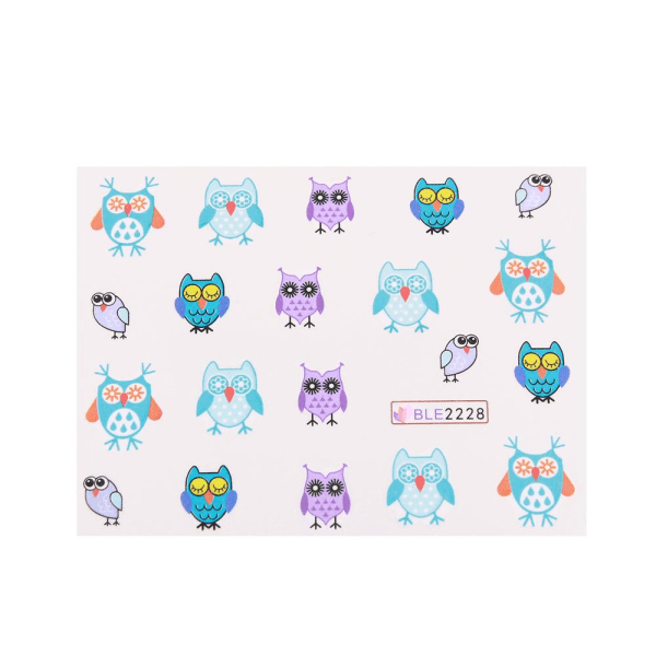 11 arkkia Owls kynsitarrat, kynsikoristeet Multicolor