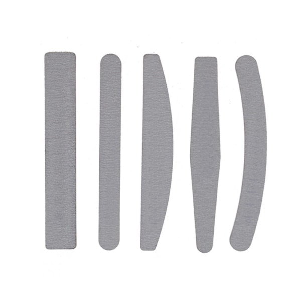 5 dobbeltsidige neglefiler - 100/180 - Neglefil Grey