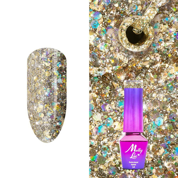 Mollylac - Gel polish - Born To Glow - Nr578- 5g UV gel/LED Gold