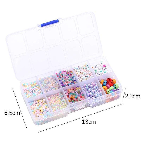 Frøperler - 2-4mm - 3100 stk - Farverige - Bogstavperler Multicolor