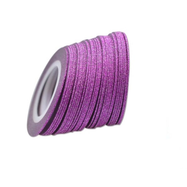 Glitterstribetape, neglebånd Purple