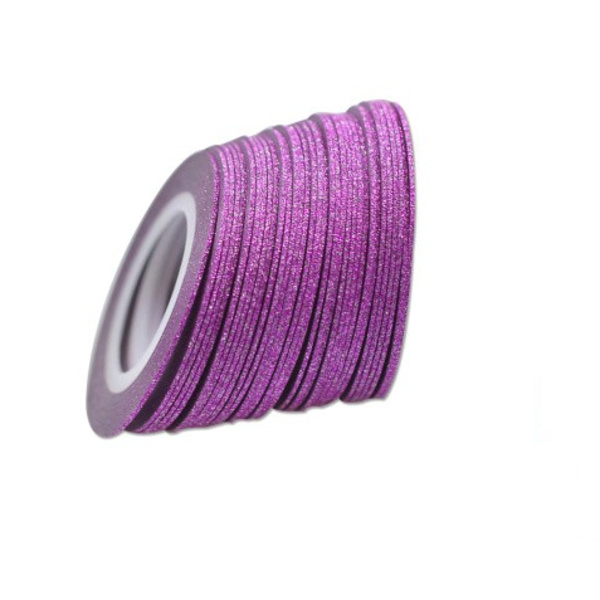 Glittrig striping tape, nageltejp Silver