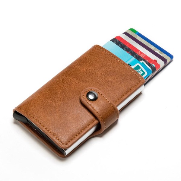 Lommebok Kortholder - RFID & NFC Beskyttelse - 5 kort Light brown