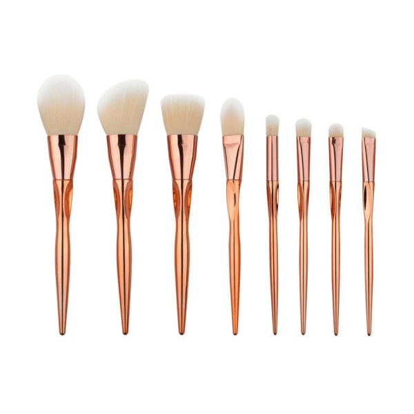 8st Sminkborstar - Makeup Brush Set Guld