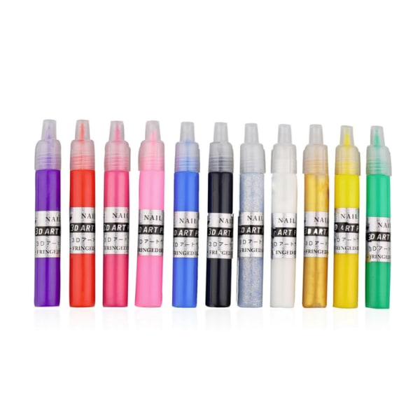 12 neglelak penne, nail art pen, neglelak Multicolor