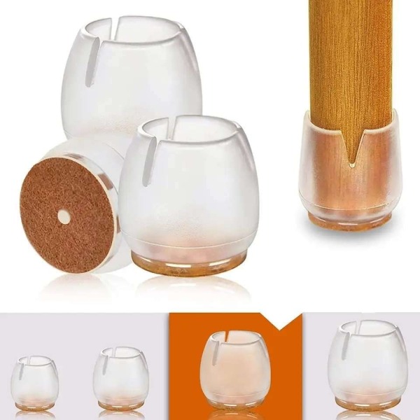 16-Pack Møbelfødder / Silikone Stolefødder - Gulvbeskytter Transparent one size