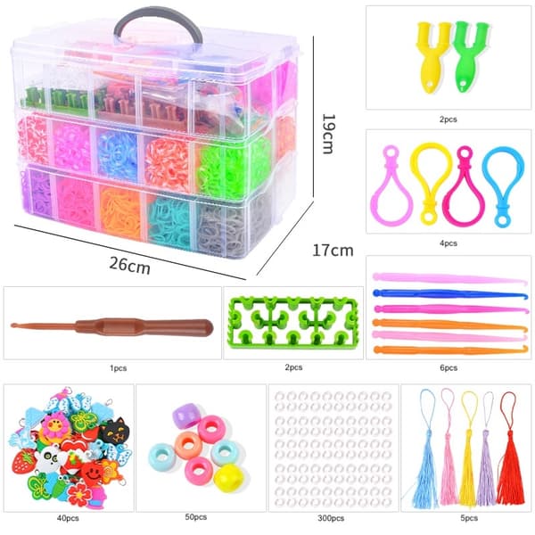 Mega kit Loom Bands - 4500 kpl tarvikkeineen Multicolor