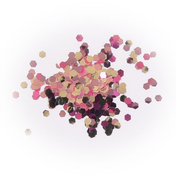 Negleglitter - Mix - Pinksølv hexagon - 8ml - Glitter