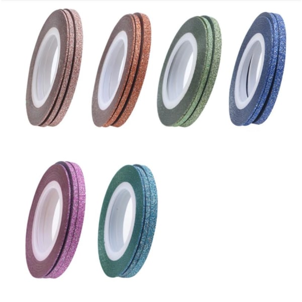 10-pack Glittrig Striping tape , nageltejp , nageldekorationer multifärg