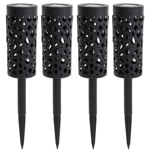 Solcellslyktor för Trädgård – LED med Skymningssensor (4-pack) Måne & Stjärnor Black