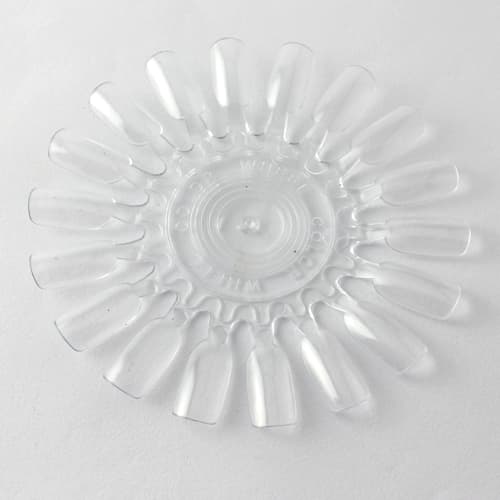 10 runde prøvekart / display med tips i plexiglass Transparent