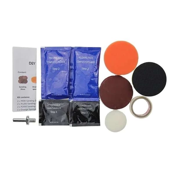 Polering kit för Strålkastare - Rengör och polerar - ökar Klarhet & Säkerhet multifärg