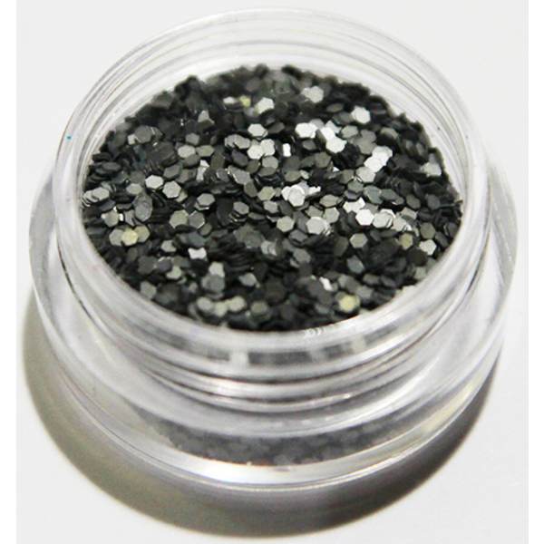 Kynsien glitter - Hexagon - Harmaa - 8ml - Glitter Grey