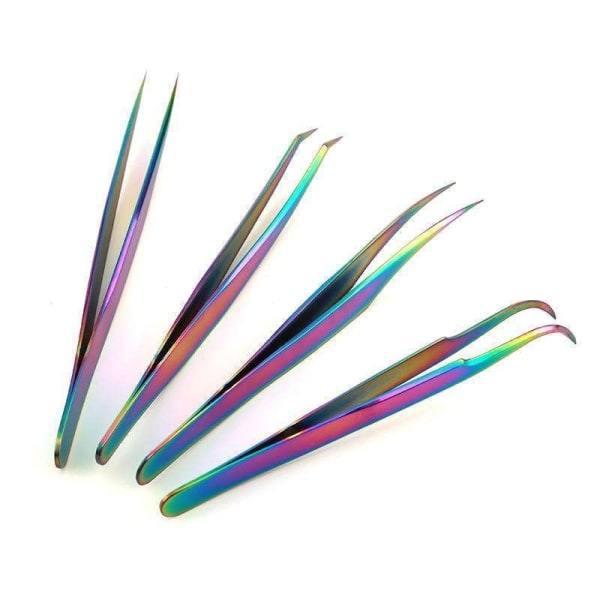 2-pakkaus Pinsetit kynsien koristeluun - Ripsienpidennys Multicolor