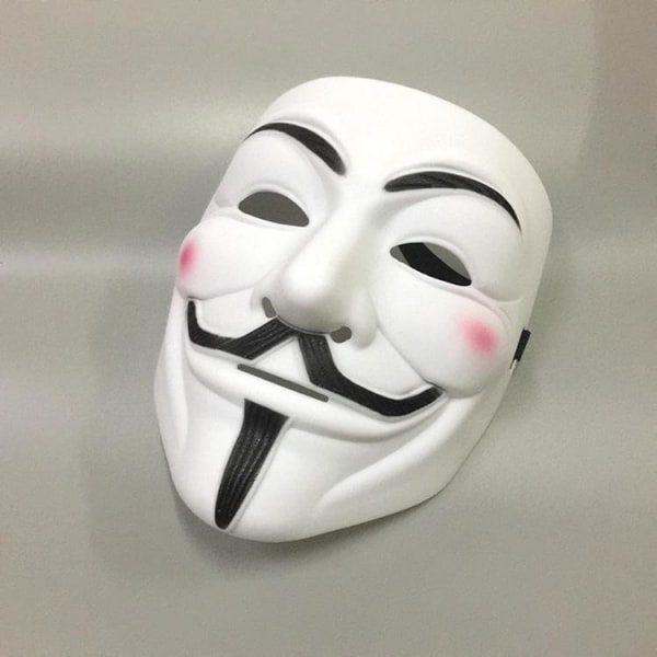 Anonymous mask - Cosplay Halloween - Utklädnad Vit a702 | White | Fyndiq