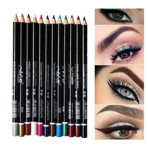 12 stk Eyeliner Lipliner øjenblyant læbeblyant makeup Multicolor