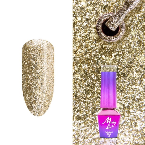 Mollylac - Gel polish - Luksus Glam - Nr547 - 5g UV gel/LED Gold