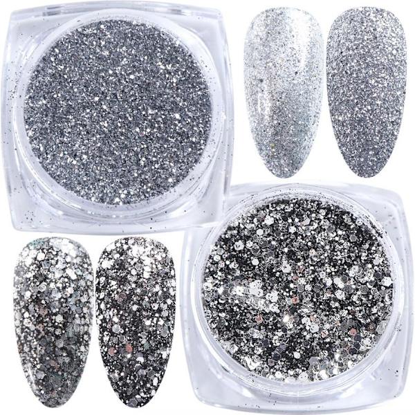 6st nagelglitter glitter , Nageldekorationer multifärg