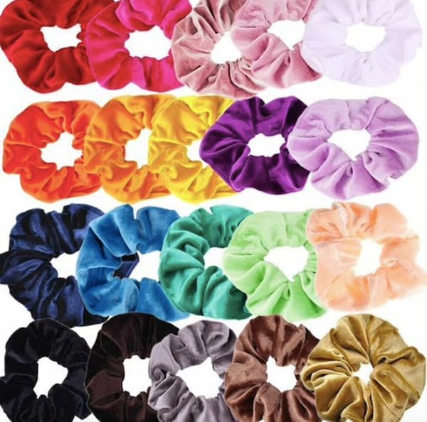 Hårsnodd i sammet 10 cm elastisk, 1-pack (valfri färg) Grafitblå
