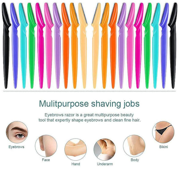 3-pak Øjenbrynskniv - Skægkniv - Øjenbrynskniv - Trimmer Multicolor