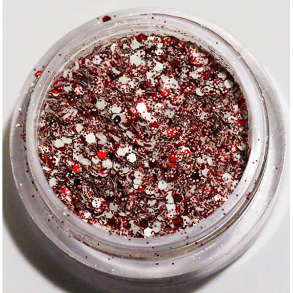 Kynsien glitter - Mix - Valkoinen punainen - 8ml - Glitter