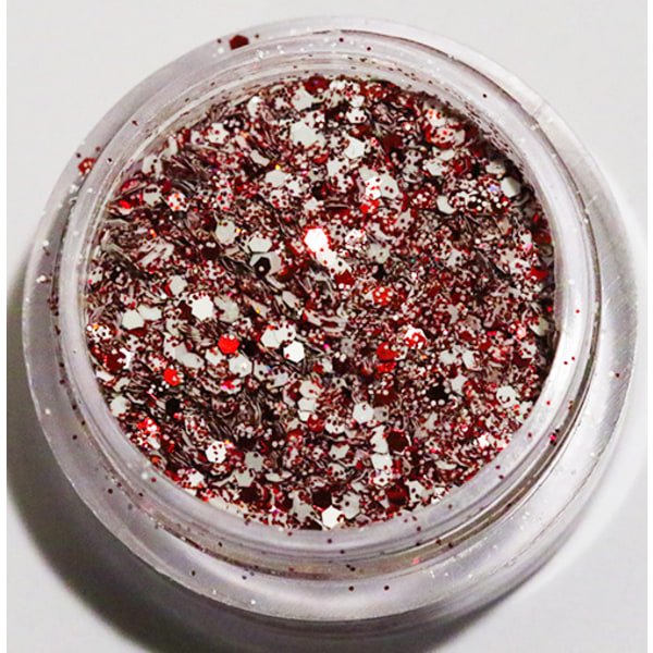 Nagelglitter - Mix - White röd - 8ml - Glitter