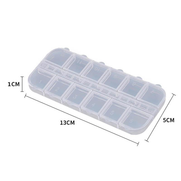 12-Slots diamond painting clear storage box- Förvaringsbox - 2st Transparent