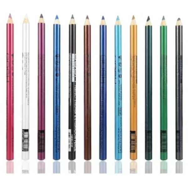 12 kpl Eyeliner Lipliner silmäkynä huulikynä meikki Multicolor