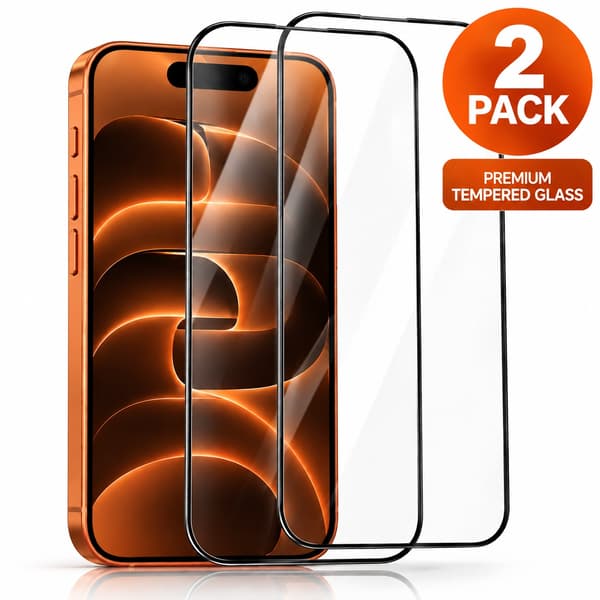 9D Härdat Skärmskydd i Glas för iPhone 17 – 2-pack Transparent