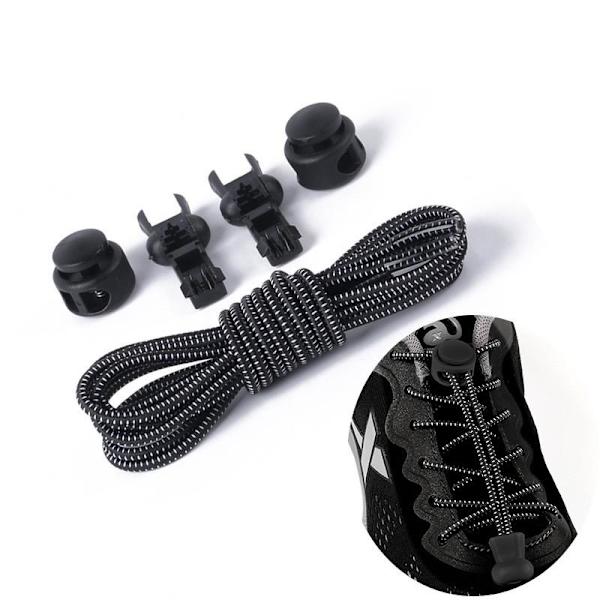 Elastiske skolisser (inkludert snøring) Solid - Black