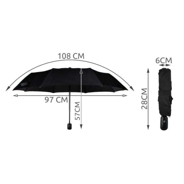 Elegant Automatiskt Paraply 110 cm för Stilmedvetna Svart