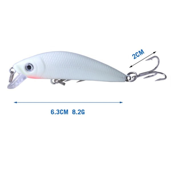 5 st wobbler glow in the dark crankbait multifärg