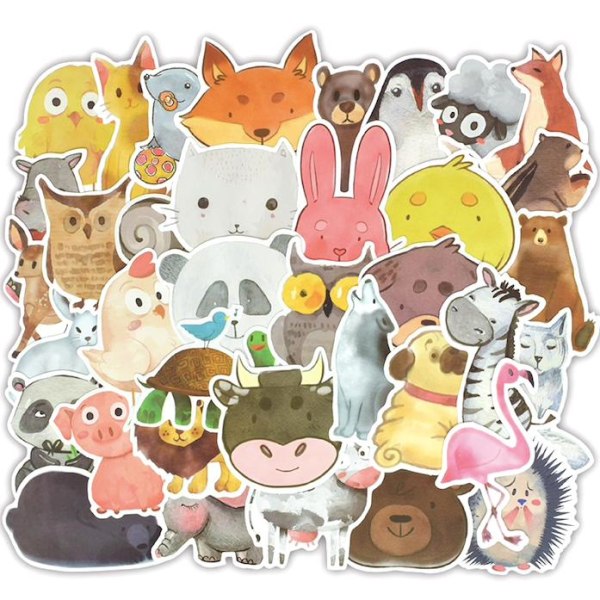 50st stickers klistermärken - Djur motiv - Cartoon multifärg