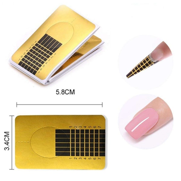 500 pcs Nail templates nail forms nail template nailform nailforms Gold