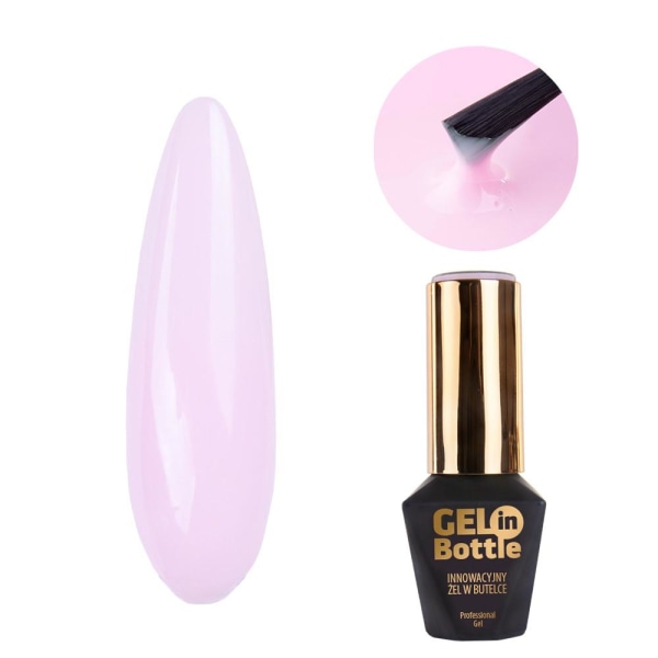 Mollylac - Gel in Bottle - Icy Pink - 10g - UV geeli / LED - Baslack Light pink