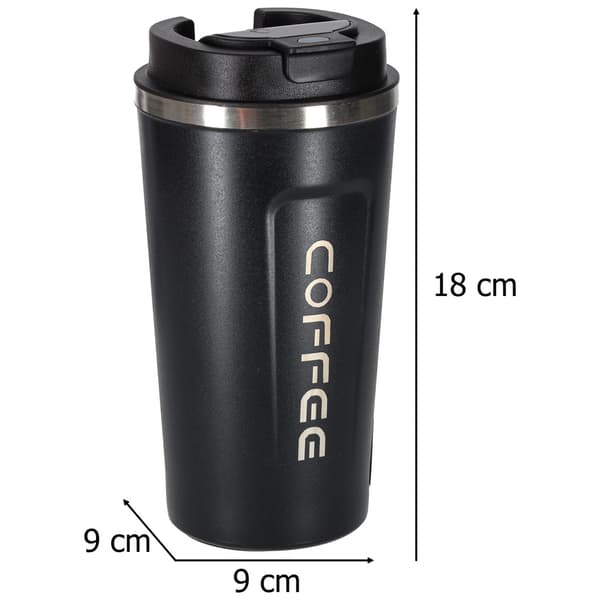 Smart Termosmugg med LED-display 500 ml – Rostfritt Stål musta