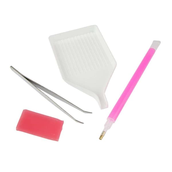 4 dele - Pen til diamantmaling - Diamantmaling - Kit Multicolor