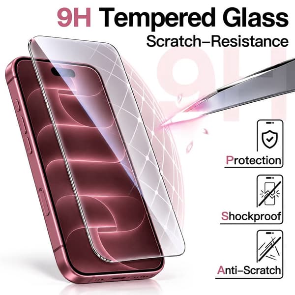 Skärmskydd Härdat Glas 2-pack för iPhone 18 Pro Max – 9H Skärmskydd Transparent