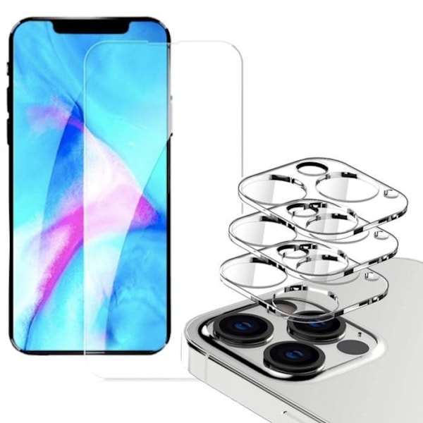 Iphone 13 PRO [4-PACK] 2 X linssisuoja + 2 X karkaistu lasi Transparent Iphone 13 PRO