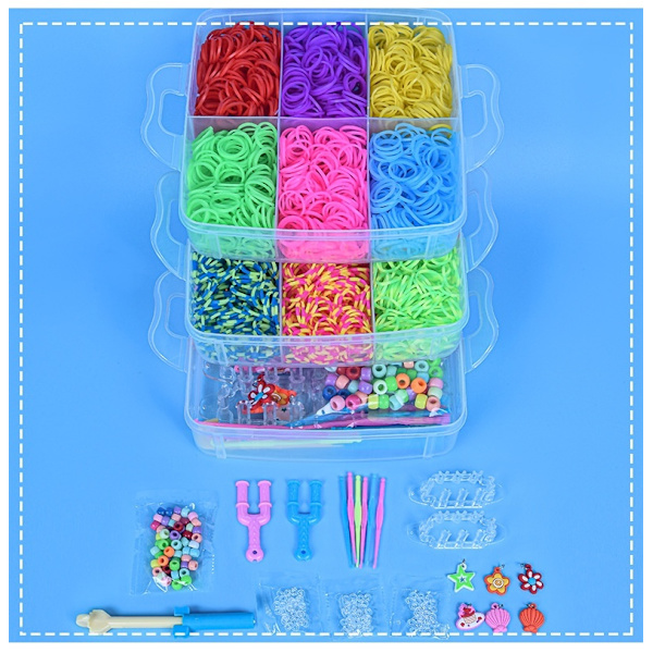 Mega kit Loom Bands - 4500 stk med tilbehør Multicolor