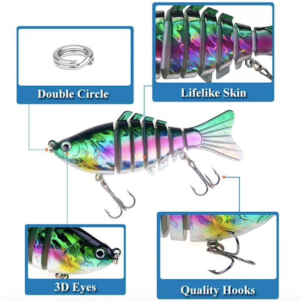 5 woblere - Fiskelokker Multicolor