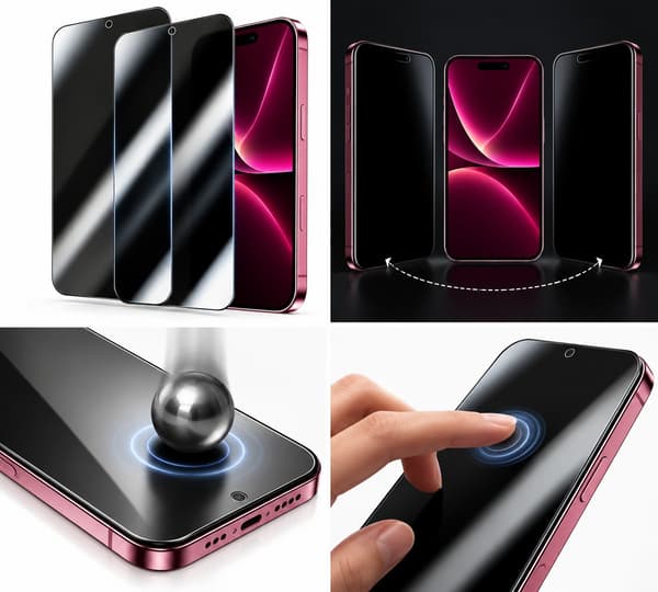 2-Pack Privacy Skärmskydd till iPhone 18 Pro Max – Härdat Glas med Insynsskydd