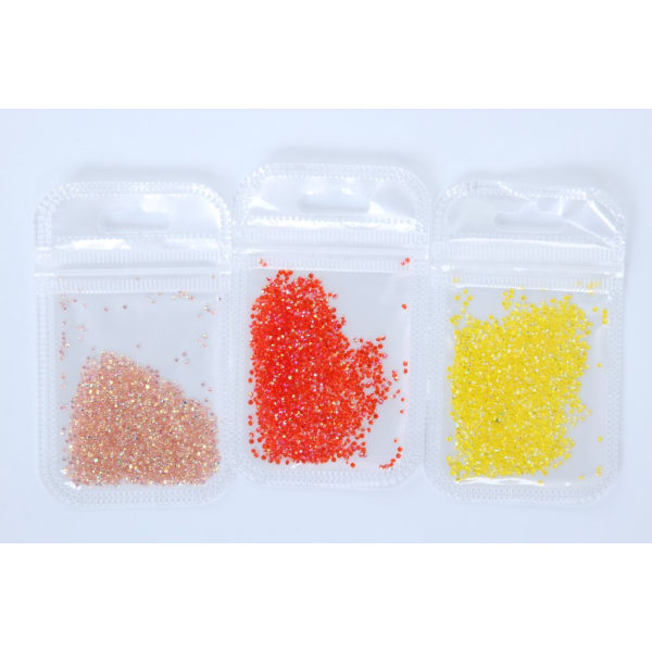 Mikrorhinestone, glasskrystaller, zirkon MultiColor NR 2 - Röd rainbow
