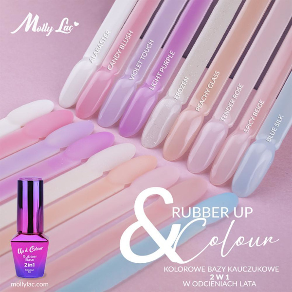 Mollylac - Rubber base 2in1 Up&Colour - Nr 5 - UV-gel/LED - Baslack