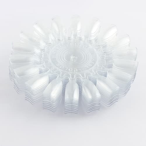 10 runde prøvekart / display med tips i plexiglass Transparent