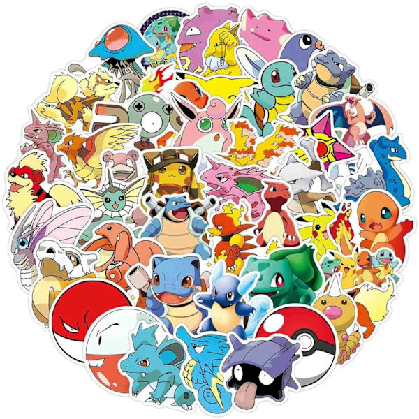 100 tarraa - Pokemon - Piirretty Multicolor