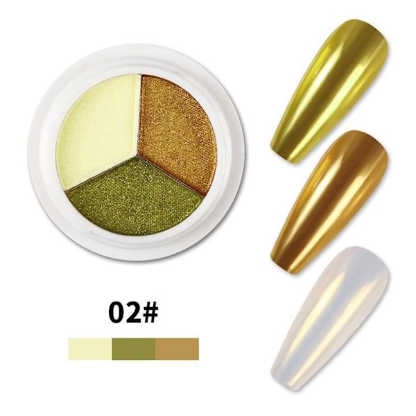 Magic Mirror Solid Nail Glitter Powder - Pigment - Nageldekorationer Nr - 06